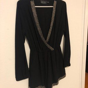 ASTR Beaded Black Romper